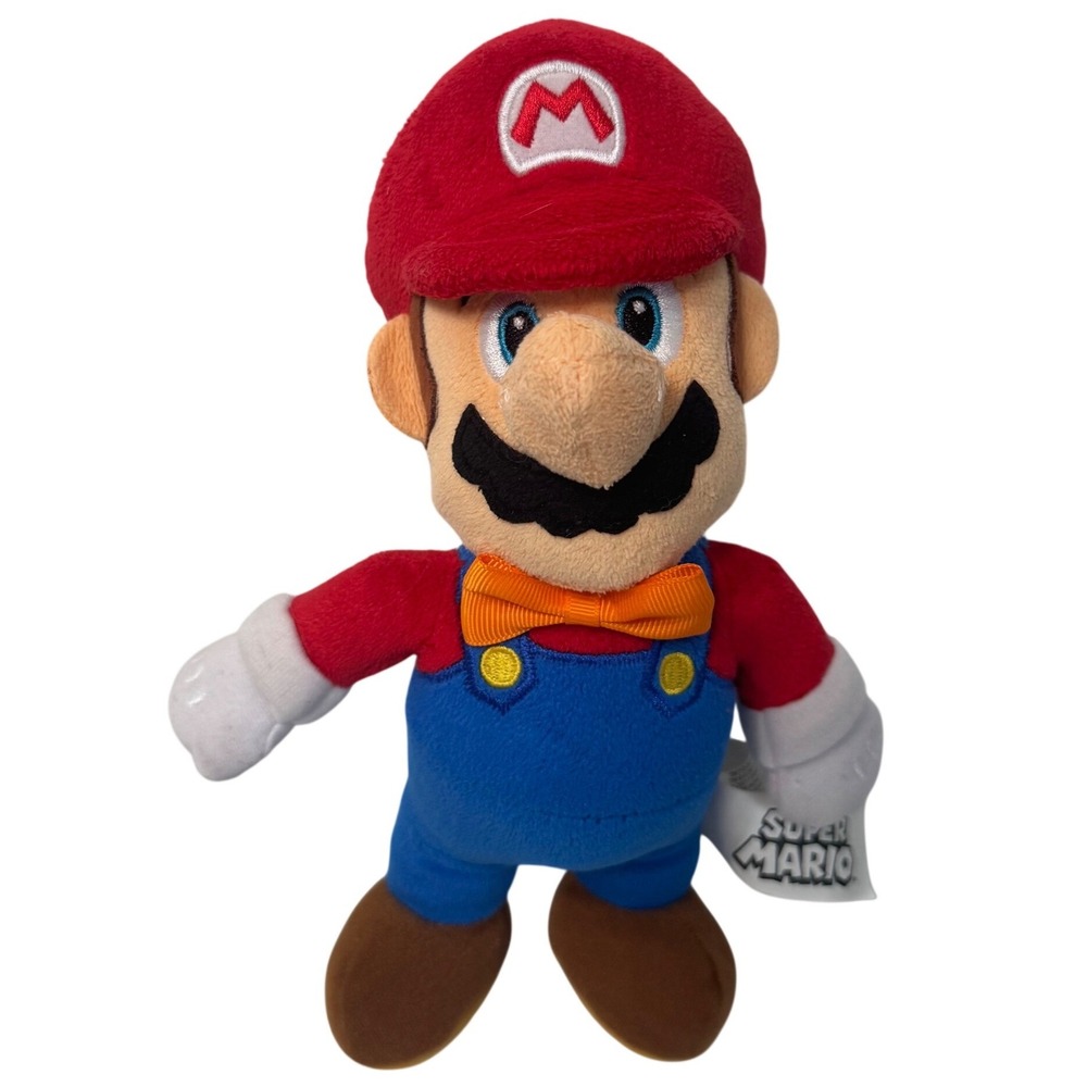 Nintendo Super Mario Plush Toy Character Blue Overalls Orange Tie Stuffed 2021